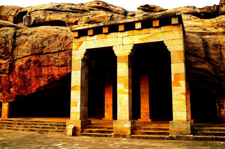 The great gateway at the Buddhist cavesの写真素材