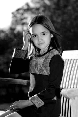 Innocent Hispanic Girl at the Parkの写真素材