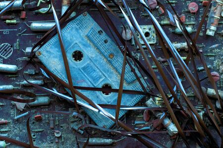 old cassette on the boardの写真素材