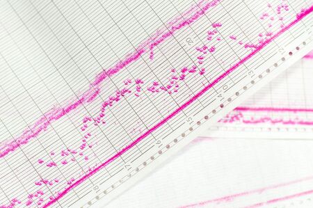 graph paper ribbonの写真素材