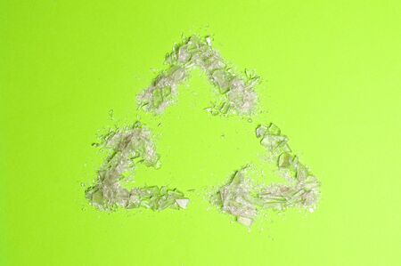 reuse sign on green backgroundの写真素材