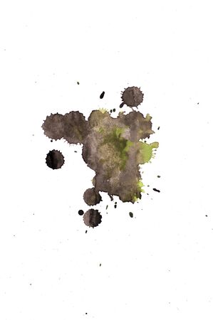 blot watercolor paint on white paperの写真素材