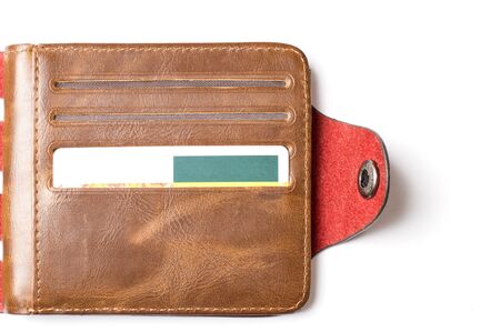 wallet with credit card on white backgroundの写真素材
