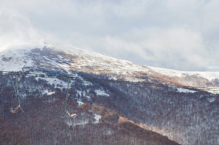 mountain scenery against the skyの写真素材