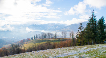 mountain scenery against the skyの写真素材