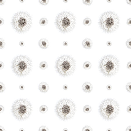 dandelion seamless pattern on white background