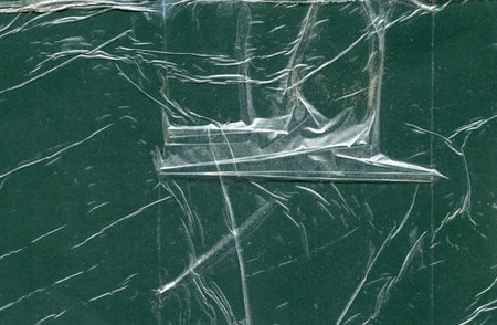 texture crumpled polyethylene green shade of colorの写真素材