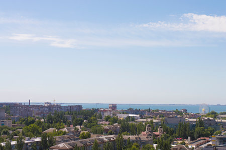 city landscape on the background of the sea