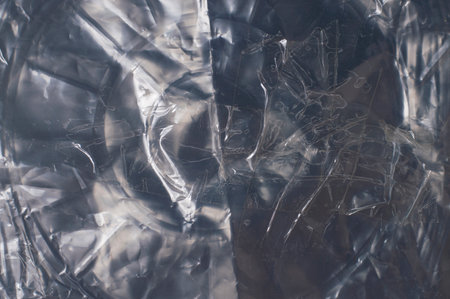 texture of light crumpled polyethylene backgroundの写真素材