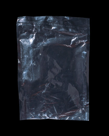 texture of plastic packaging on black backgroundの写真素材