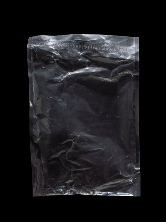 texture of plastic packaging on black backgroundの写真素材