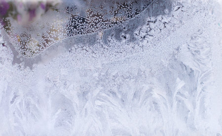 texture pattern from frost on the windowの写真素材