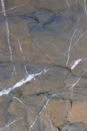 yellow stone texture with white stripesの写真素材