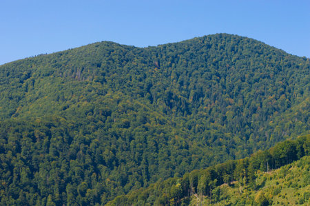 nature mountain landscape on the background of the skyの写真素材