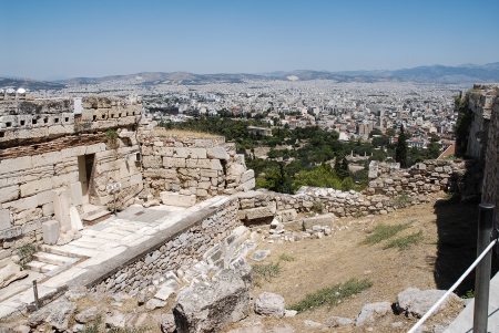 City View Athens from the Sanctuary of Zeus Polieus in the Acropolisの写真素材