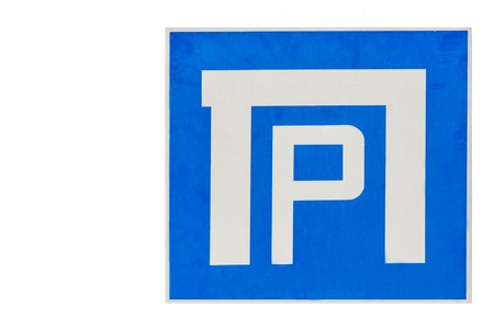 Road sign. Parking sign in Israel citiesの写真素材