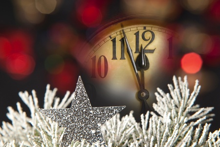 new year clockの写真素材
