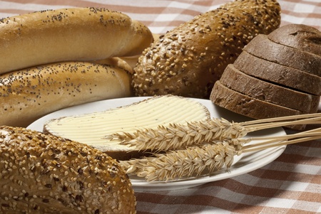 still life with bread の写真素材