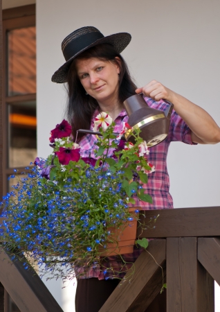 women with flowerの写真素材