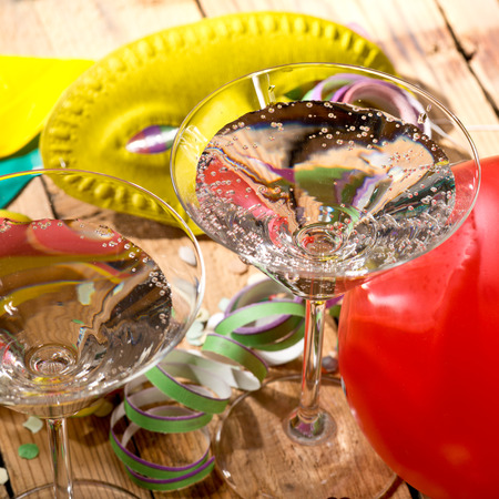  wine glass and carnival glitterの写真素材