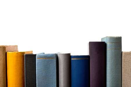 a detail of books in the bookshelfの写真素材