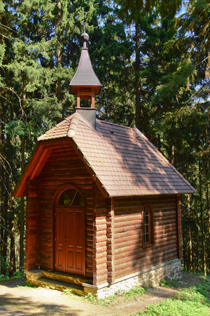 Replica of St Hubert Chapli, Sumava, Czech Republicの写真素材
