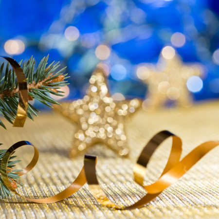 christmas decoration with detail of Christmas treeの写真素材