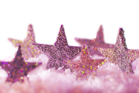 Six colored stars on the white background
