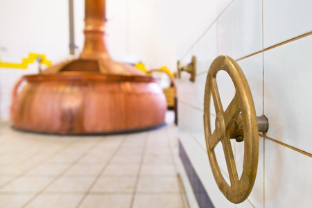 closing valve in the breweryの写真素材