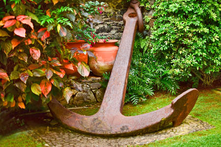 A large anchor in a garden, Madeira,Portugal