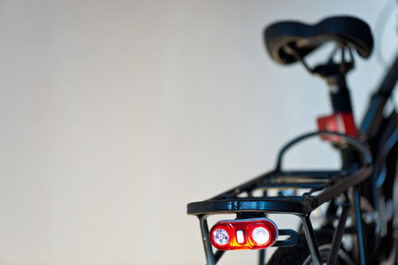 Flicking Safety Light On The New Bicycleの写真素材