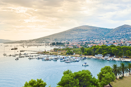 Harbour in Trogir.Adriatic coast and a popular tourist destination. Croatia.の写真素材