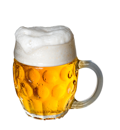 Glass of beer isolated on the white backgroundの写真素材