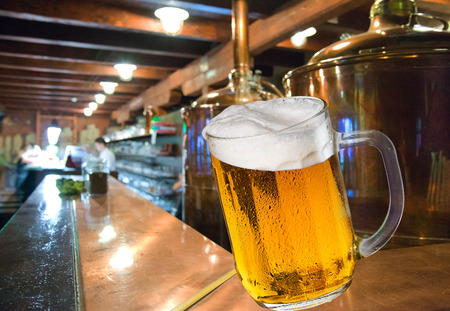 Glass of beer in the brewery.の写真素材