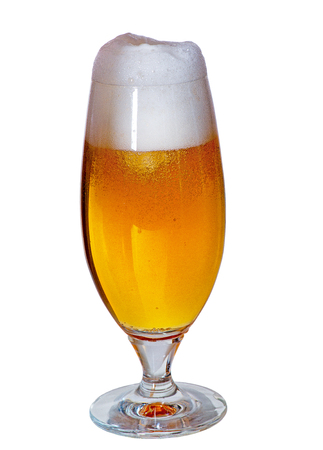 Glass of beer isolated on the white backgroundの写真素材