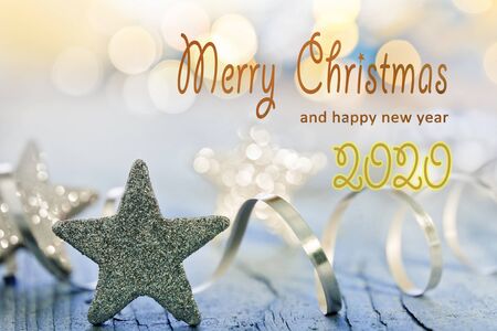 Christmas Background with text Merry Christmas 2020の写真素材