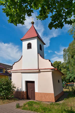 Gothic church in Seletice village. Czech Republic.の写真素材