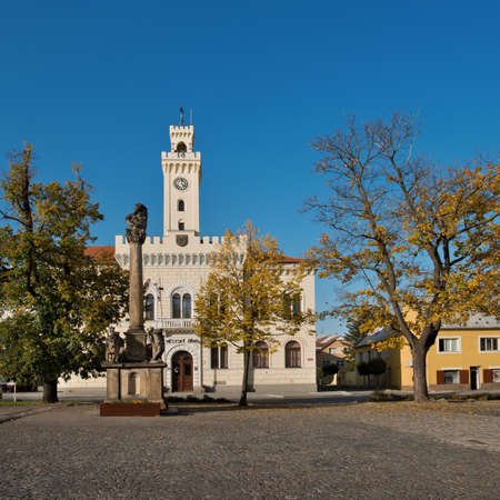 Town hall in Postoloprty town. Czech Republic.の写真素材