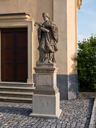 Statue of Saint John of Nepomuk. Czech Republic.の写真素材