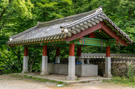 Korean buddhist temple water fountain  Taken in Baegyangsa, South Koreaの写真素材