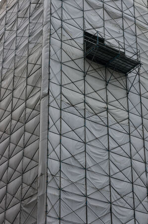 A construction building covered in Vinyl  Taken in Sapporo, Japanのeditorial素材