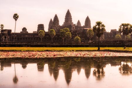 Angkor Wats Reflecting Pondの写真素材