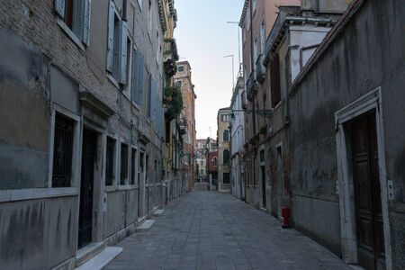 Venice street scene in dorsoduro area in Venice, Italy.の写真素材