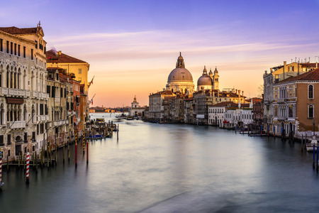 View of Santa Maria Della Salute from on top of Accademia bridge. Taken long exposureの写真素材