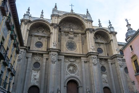Granada Cathedral or cathedral of the Incarnation located in Granada, Spain exterior viewsの写真素材