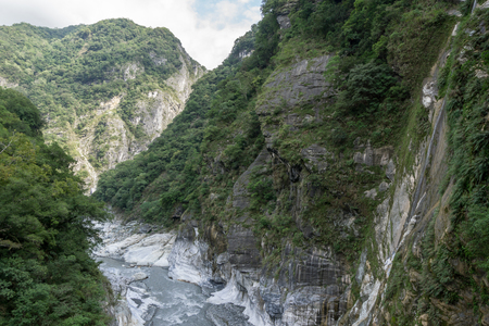 Looking over Liwu river in Taroko national park in Taiwan.の写真素材