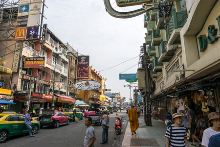 The famous Bangkok Khaosan Road taken during the day. Bangkok, Thailand. January 15th 2019のeditorial素材