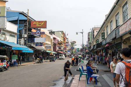 The famous Bangkok Khaosan Road taken during the day. Bangkok, Thailand. January 15th 2019のeditorial素材