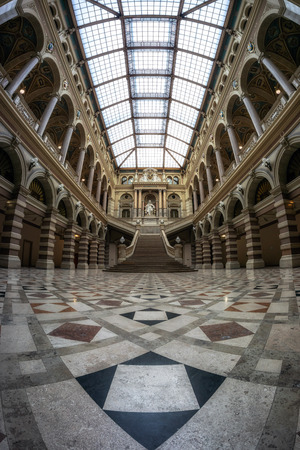 The palace of justice main lobby or interior taken in vienna, austria. Also caled Justizpalast it is seat of the supereme court of austria.のeditorial素材