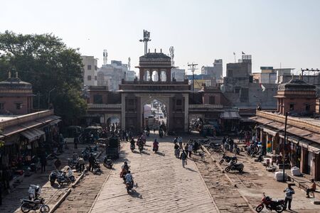 sardar market girdikot gate or crowded gate entrance view. Jodhpur, India Taken on January 14th 2020
